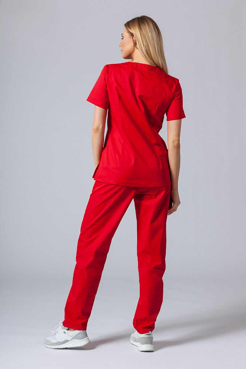 Komplet medyczny damski Sunrise Uniforms Basic Classic (bluza Light, spodnie Regular) czerwony-1