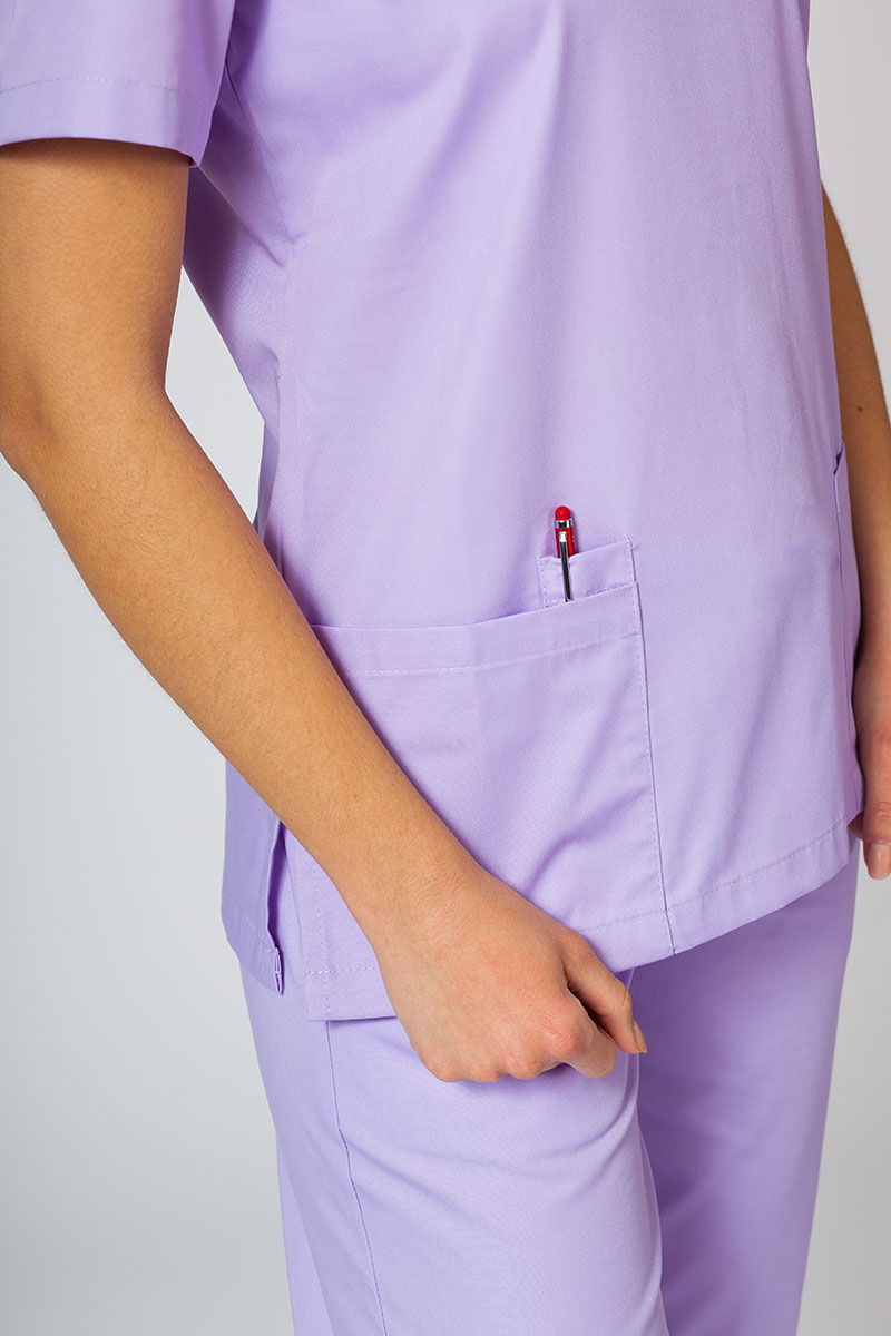 Bluza medyczna damska Sunrise Uniforms lawendowa taliowana-4