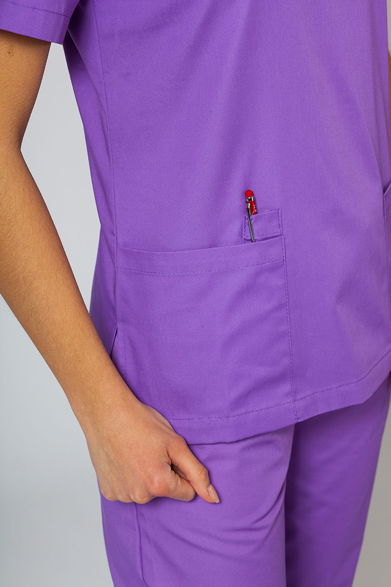 Bluza medyczna damska Sunrise Uniforms fioletowa taliowana-2