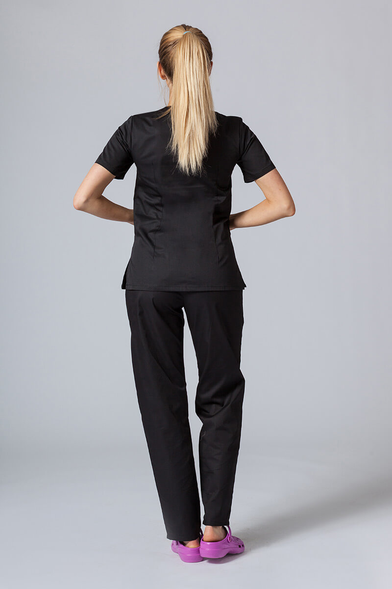 Komplet medyczny Sunrise Uniforms czarny (z bluzą taliowaną)-1