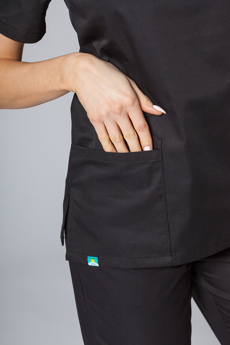 Komplet medyczny Sunrise Uniforms czarny (z bluzą taliowaną)-5