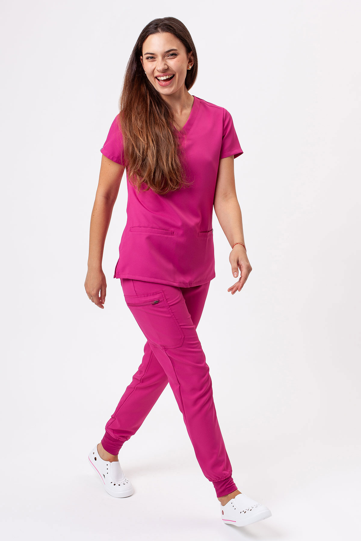 Bluza medyczna damska Sunrise Lite Shift malinowa-1
