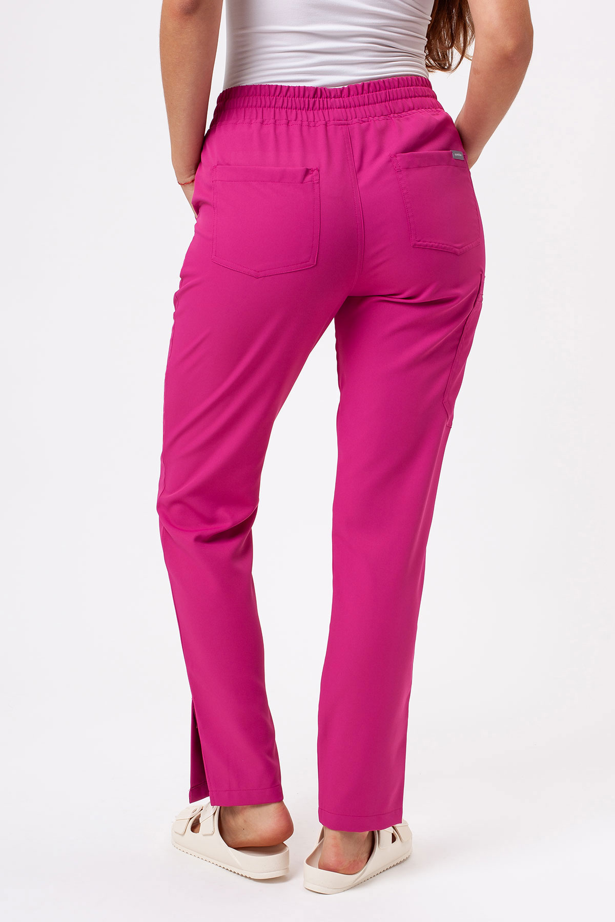 Spodnie medyczne damskie Sunrise Lite Split malinowe-2