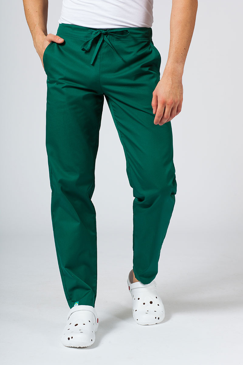 Komplet medyczny męski Sunrise Uniforms butelkowa zieleń (z bluzą uniwersalną)-7