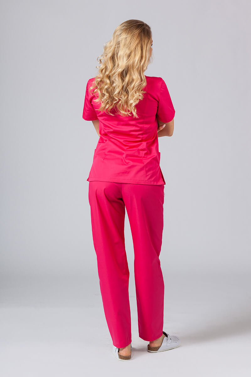 Komplet medyczny Sunrise Uniforms malinowy (z bluzą taliowaną)-1