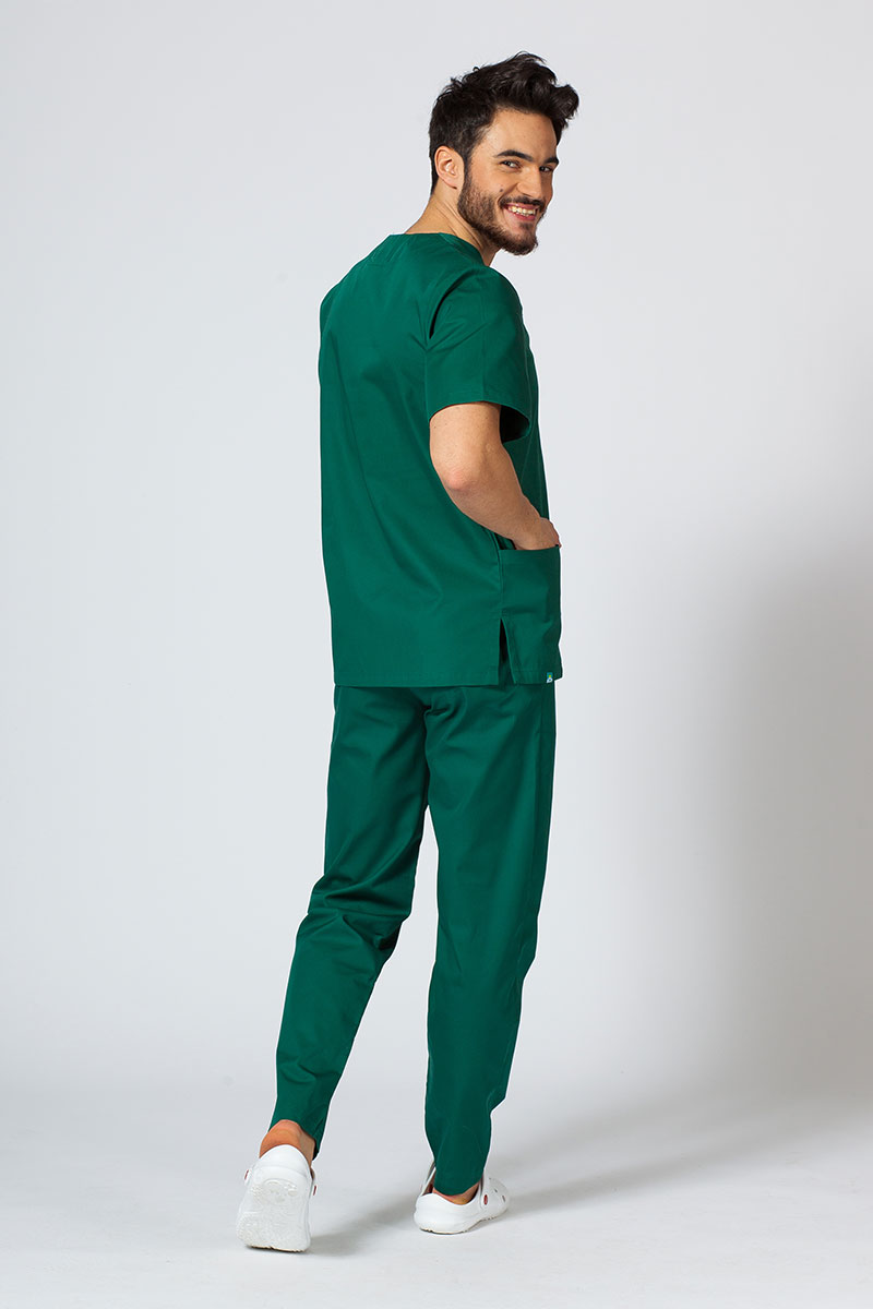 Komplet medyczny męski Sunrise Uniforms butelkowa zieleń (z bluzą uniwersalną)-1