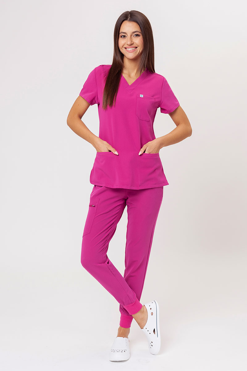 Bluza medyczna damska Uniforms World 518GTK™ Phillip On-Shift malinowa-5