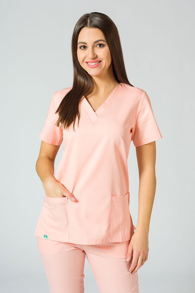 Komplet medyczny damski Sunrise Uniforms Basic Jogger (bluza Light, spodnie Easy) łososiowy-2