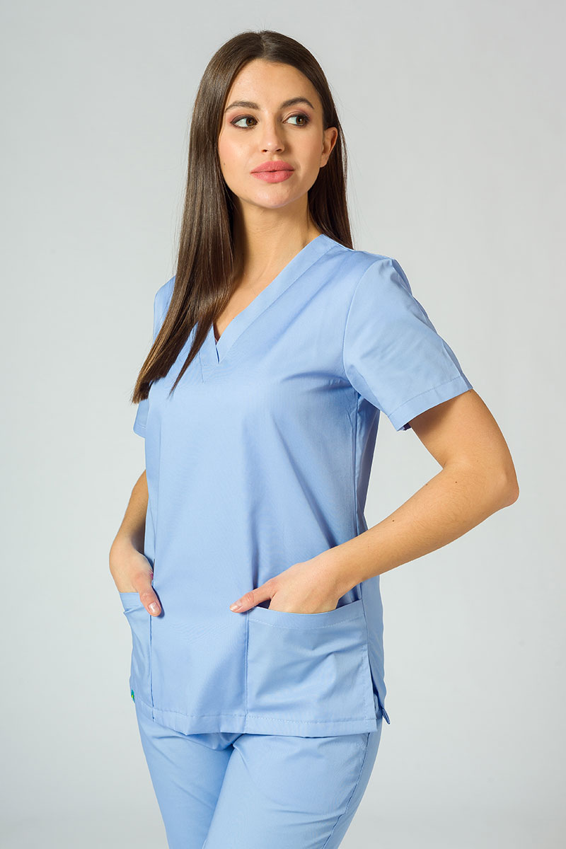 Komplet medyczny damski Sunrise Uniforms Basic Jogger (bluza Light, spodnie Easy) niebieski-2
