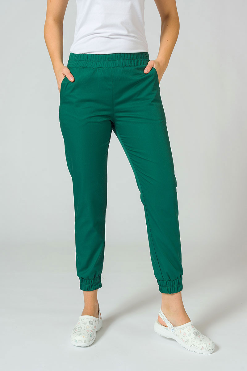 Komplet medyczny damski Sunrise Uniforms Basic Jogger (bluza Light, spodnie Easy) butelkowa zieleń-4