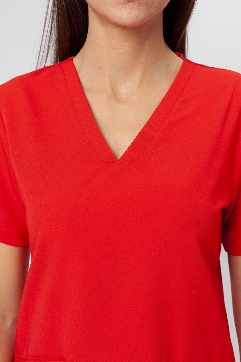 Bluza medyczna damska Sunrise Uniforms Premium Joy soczysta czerwień-3