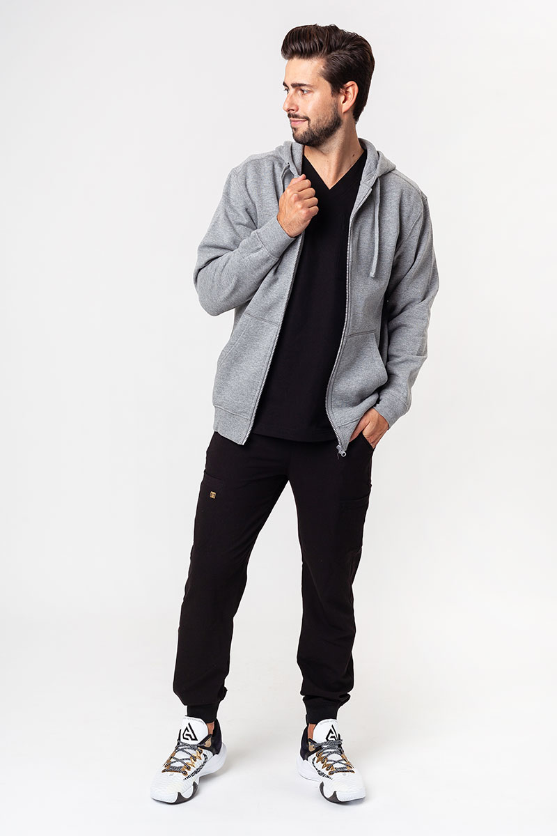 Bluza dresowa męska z kapturem Malfini Trendy Zipper szara-1