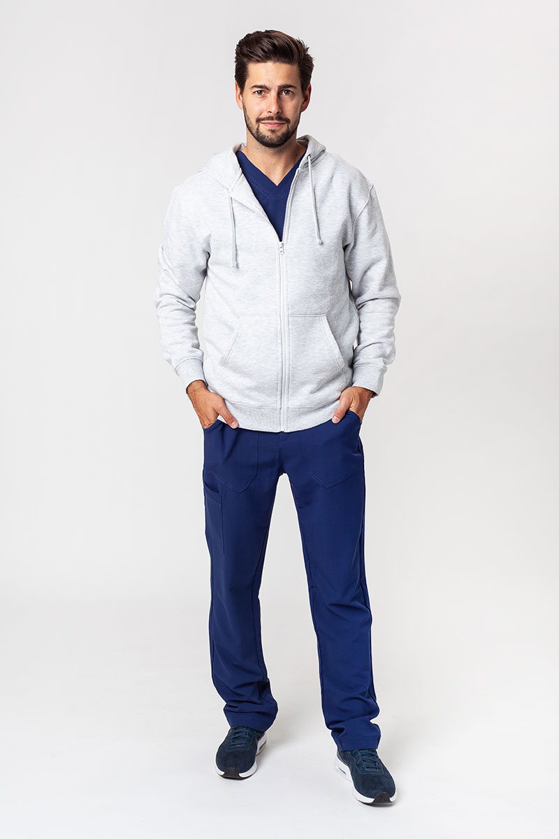 Bluza dresowa męska z kapturem Malfini Trendy Zipper jasnoszary melanż-3