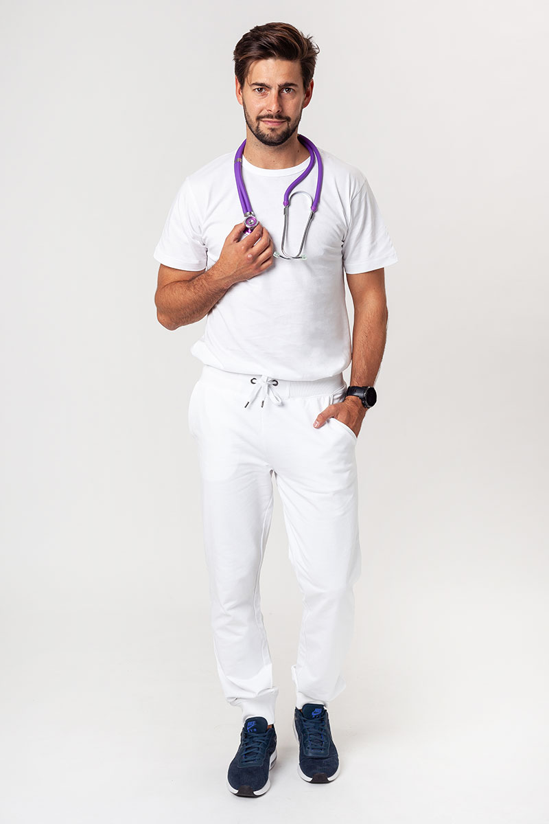 Spodnie męskie dresowe Malfini Rest białe-3