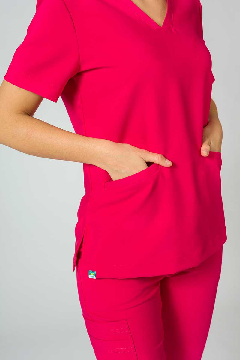 Bluza medyczna damska Sunrise Uniforms Premium Joy malinowa-5