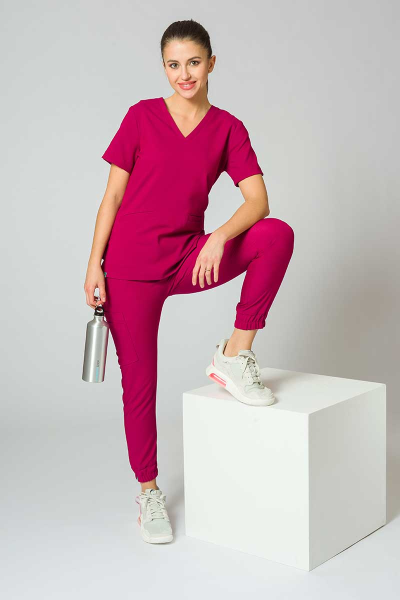 Bluza medyczna damska Sunrise Uniforms Premium Joy śliwkowa-5