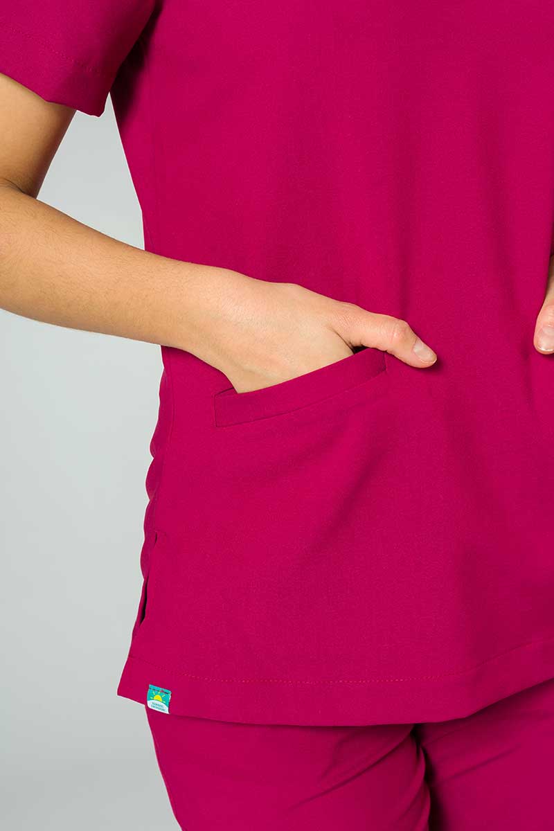 Bluza medyczna damska Sunrise Uniforms Premium Joy śliwkowa-3
