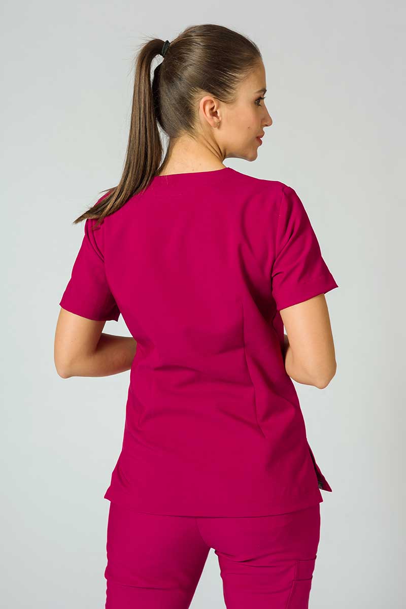 Bluza medyczna damska Sunrise Uniforms Premium Joy śliwkowa-1