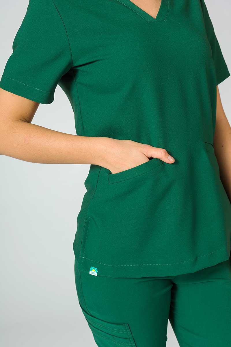 Bluza medyczna Sunrise Uniforms Premium Joy butelkowa zieleń-7