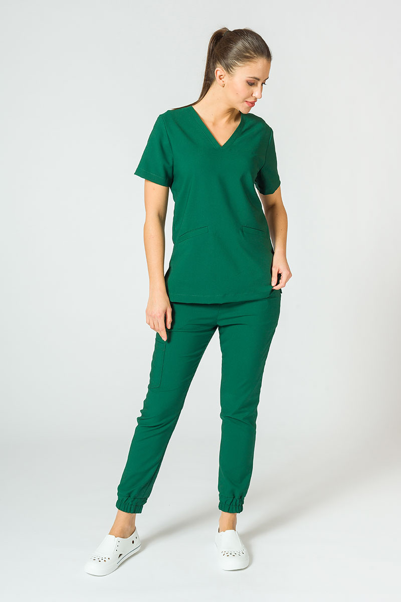 Bluza medyczna Sunrise Uniforms Premium Joy butelkowa zieleń-2