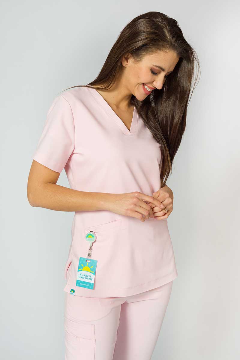 Bluza medyczna damska Sunrise Uniforms Premium Joy pastelowy róż-5