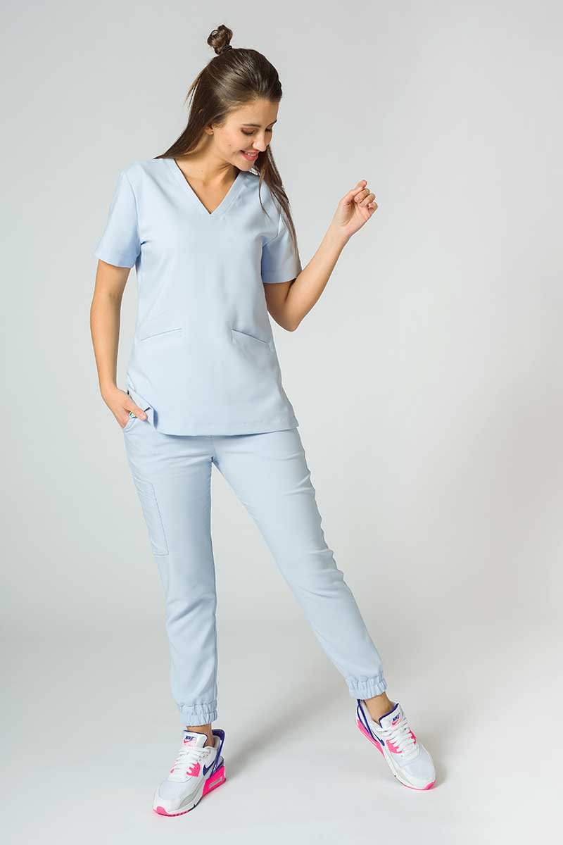Bluza medyczna damska Sunrise Uniforms Premium Joy błękitna-3