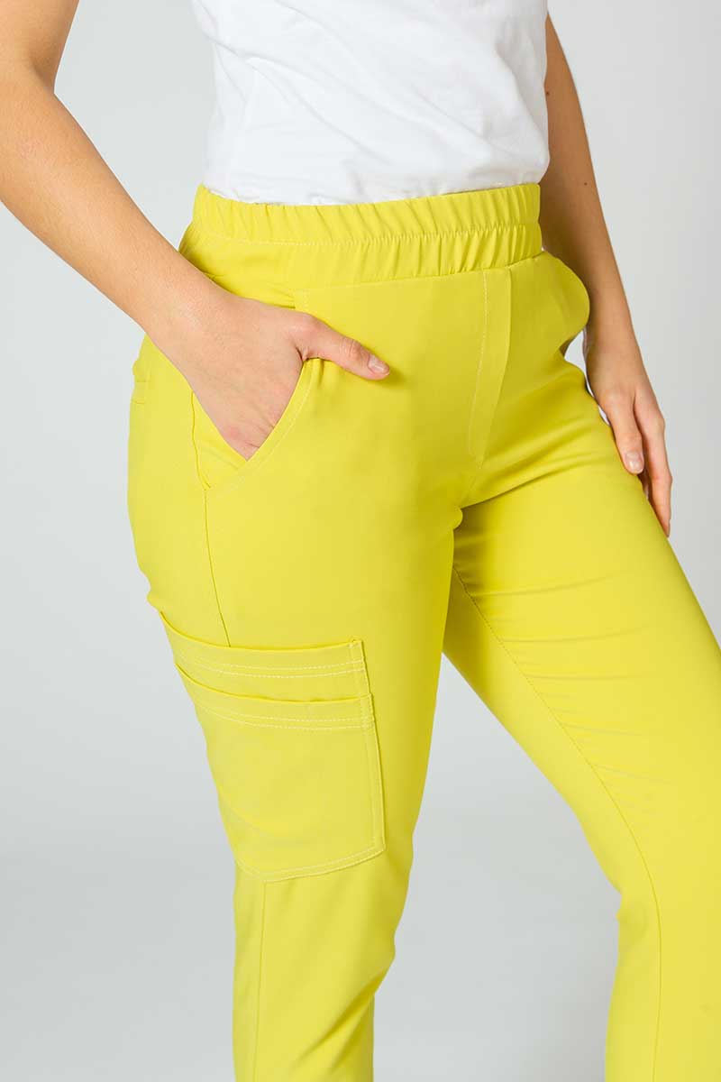 Spodnie medyczne damskie Sunrise Uniforms Premium Chill jogger żółte-6