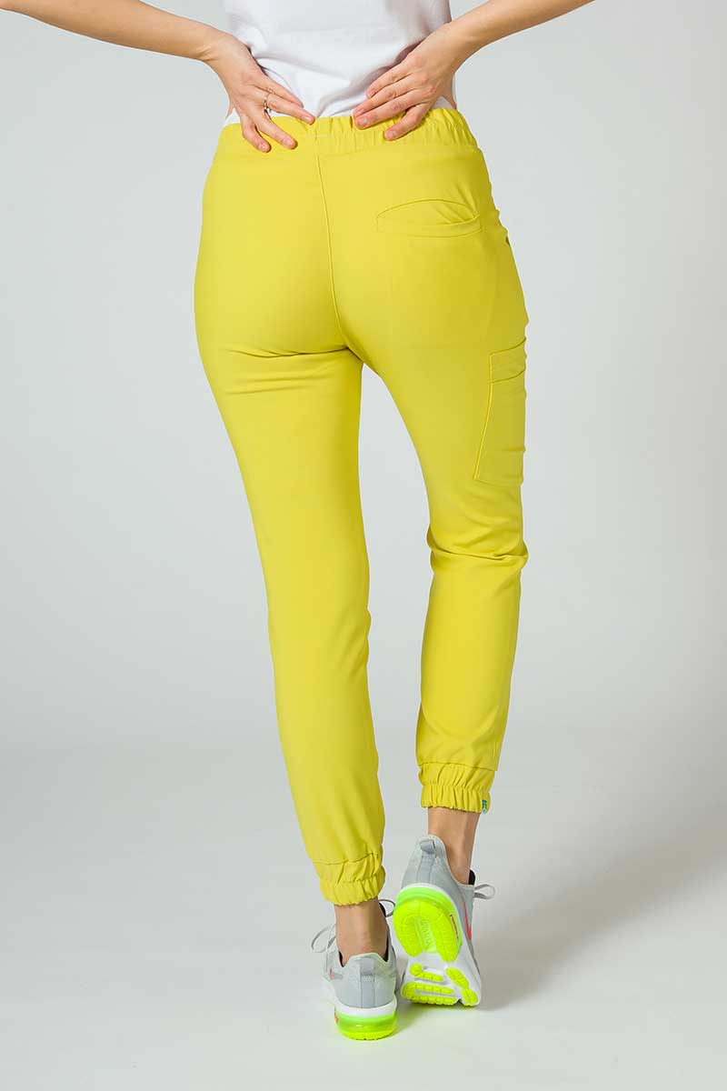 Spodnie medyczne damskie Sunrise Uniforms Premium Chill jogger żółte-5