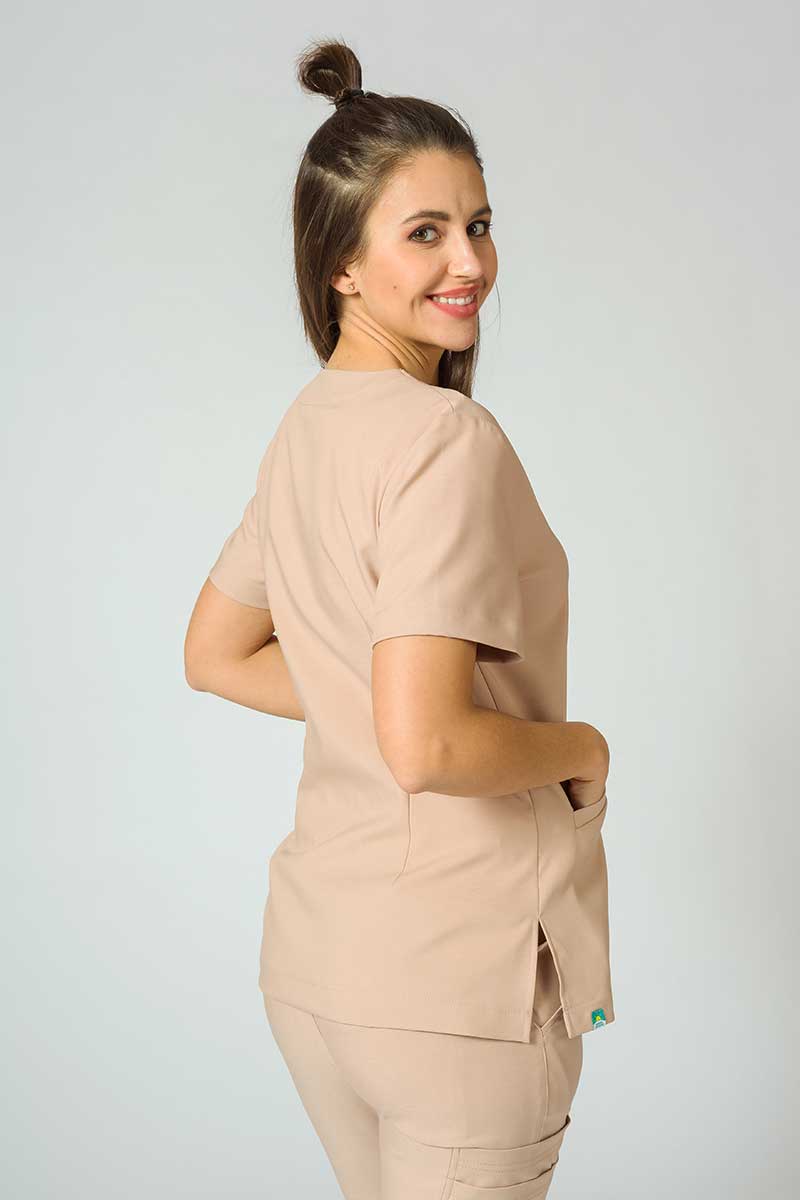Bluza medyczna damska Sunrise Uniforms Premium Joy beżowa-6