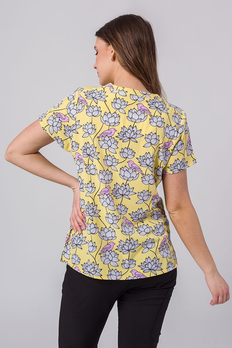 Kolorowa bluza damska Maevn Prints ptaki w kwiatach-3