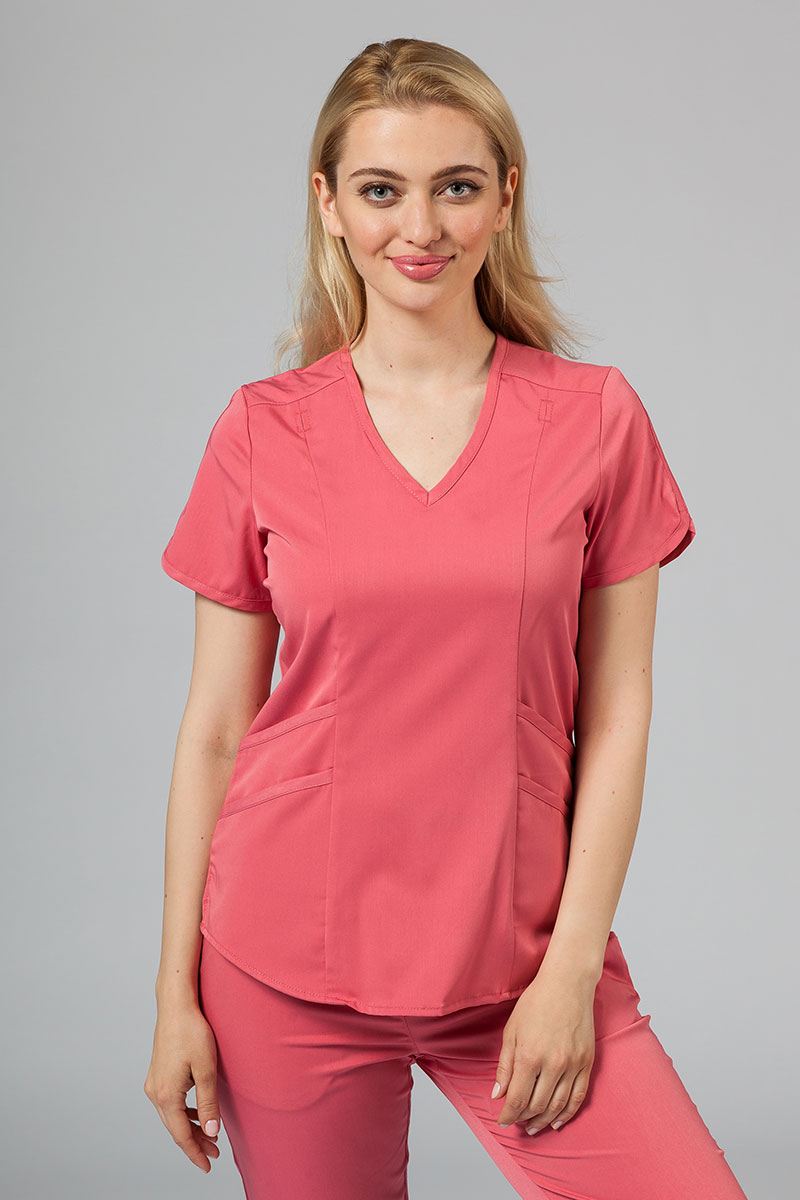 Komplet medyczny Adar Uniforms Yoga różowy (z bluzą Modern - elastic)-2
