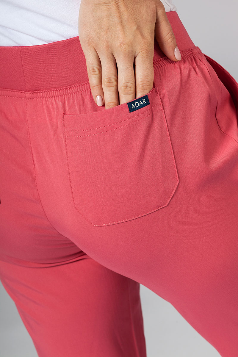 Spodnie damskie Adar Uniforms Leg Yoga różowe-5