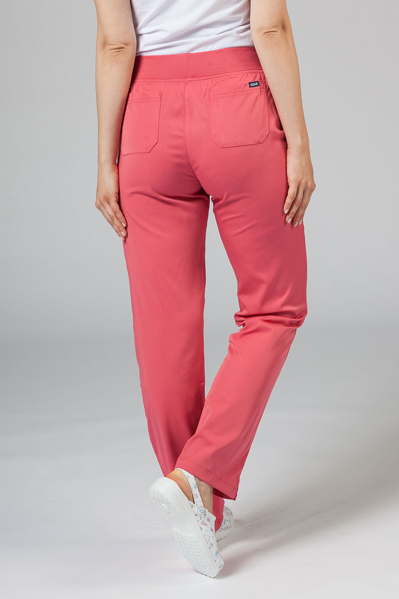 Spodnie damskie Adar Uniforms Leg Yoga różowe-3