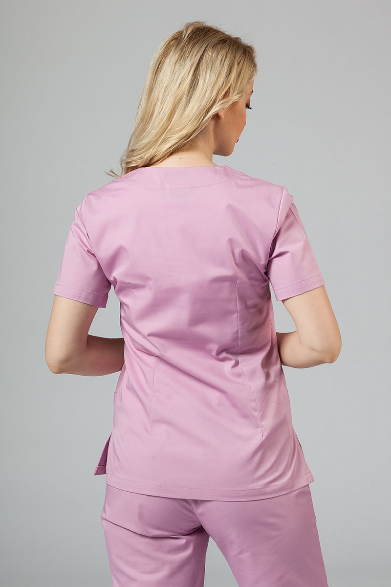 Bluza medyczna damska Sunrise Uniforms liliowa taliowana-4