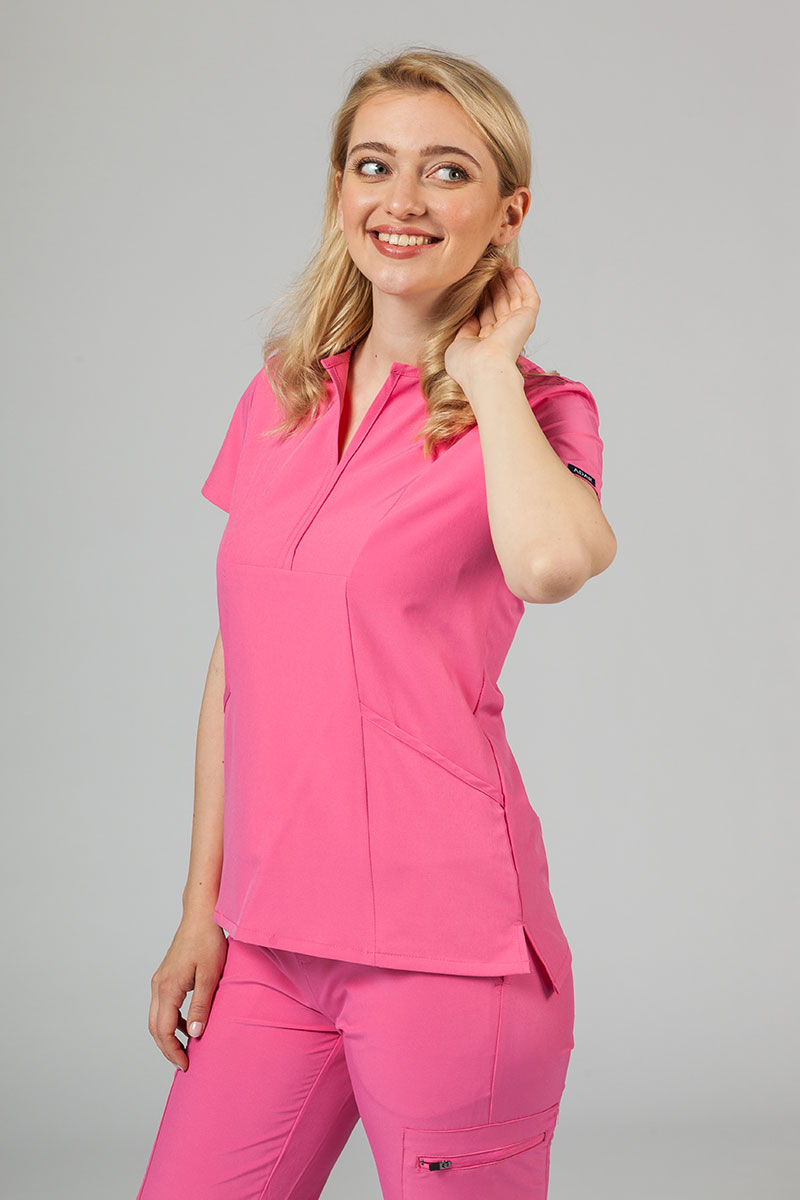 Komplet medyczny Adar Uniforms Cargo różowy (z bluzą Notched - elastic)-2