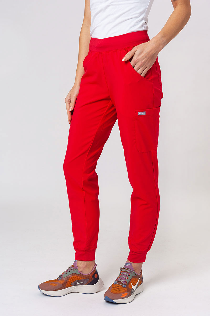 Komplet medyczny damski Maevn Momentum (bluza Asymetric, spodnie Jogger) czerwony-9