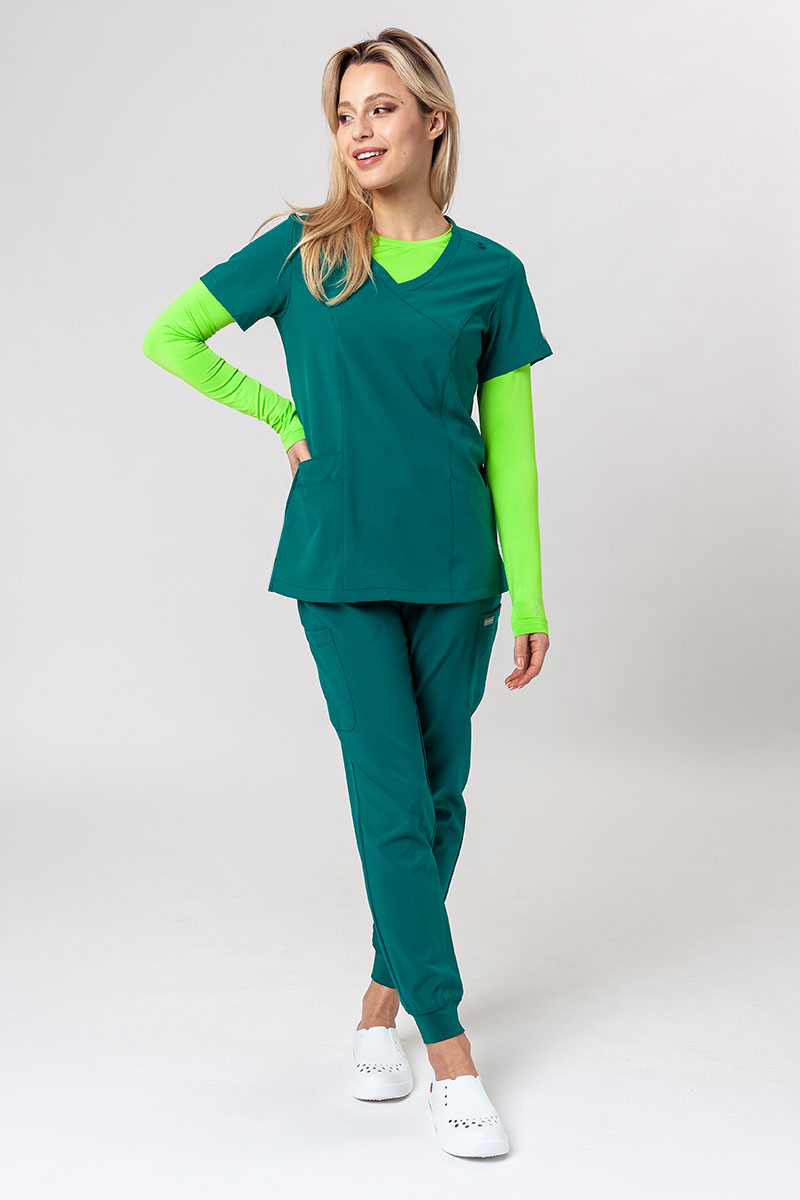 Bluza medyczna damska Maevn Momentum Asymetric zielona-9