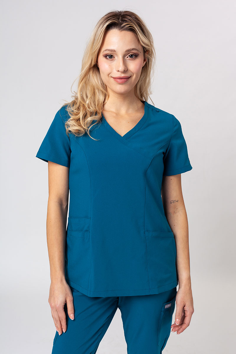 Komplet medyczny damski Maevn Momentum (bluza Asymetric, spodnie Jogger) karaibski błękit-2