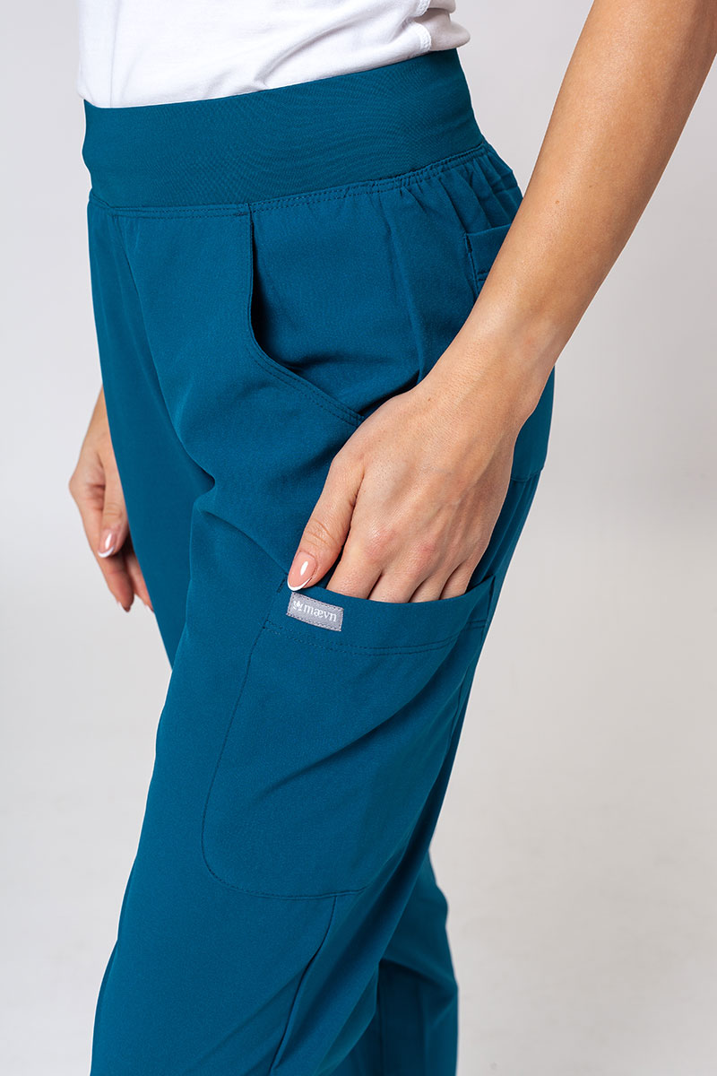 Spodnie medyczne damskie Maevn Momentum Jogger karaibski błękit-3