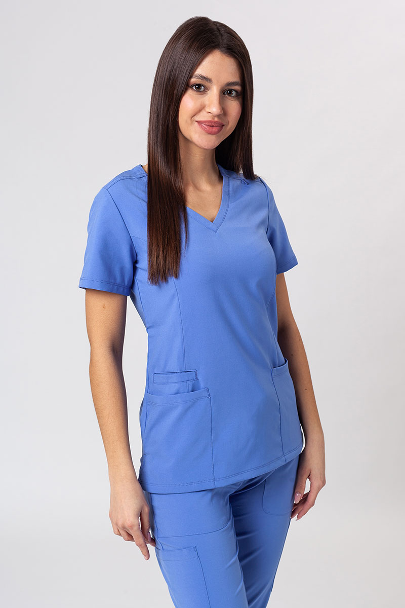 Komplet medyczny damski Maevn Momentum (bluza Double V-neck, spodnie 6-pocket) klasyczny błękit-2