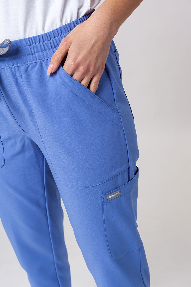 Spodnie medyczne damskie Maevn Momentum 6-pocket klasyczny błękit-3