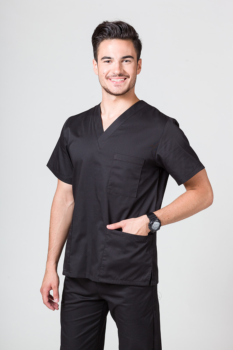 Komplet medyczny męski Sunrise Uniforms czarny (z bluzą uniwersalną)-2