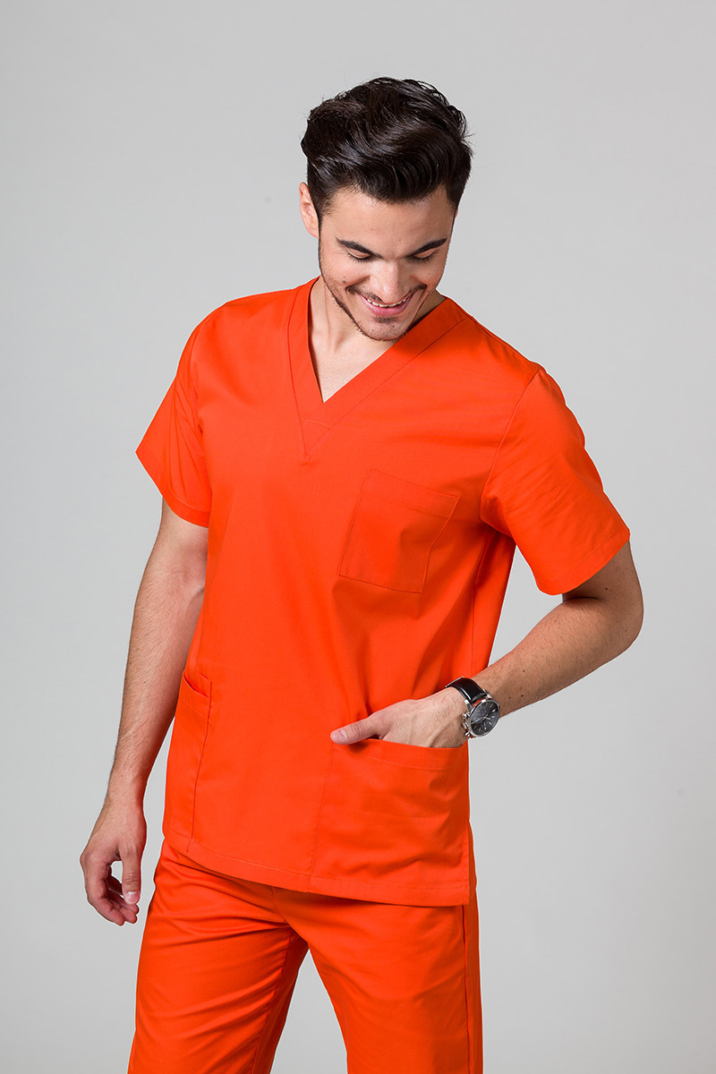 Komplet medyczny męski Sunrise Uniforms pomarańczowy (z bluzą uniwersalną)-2