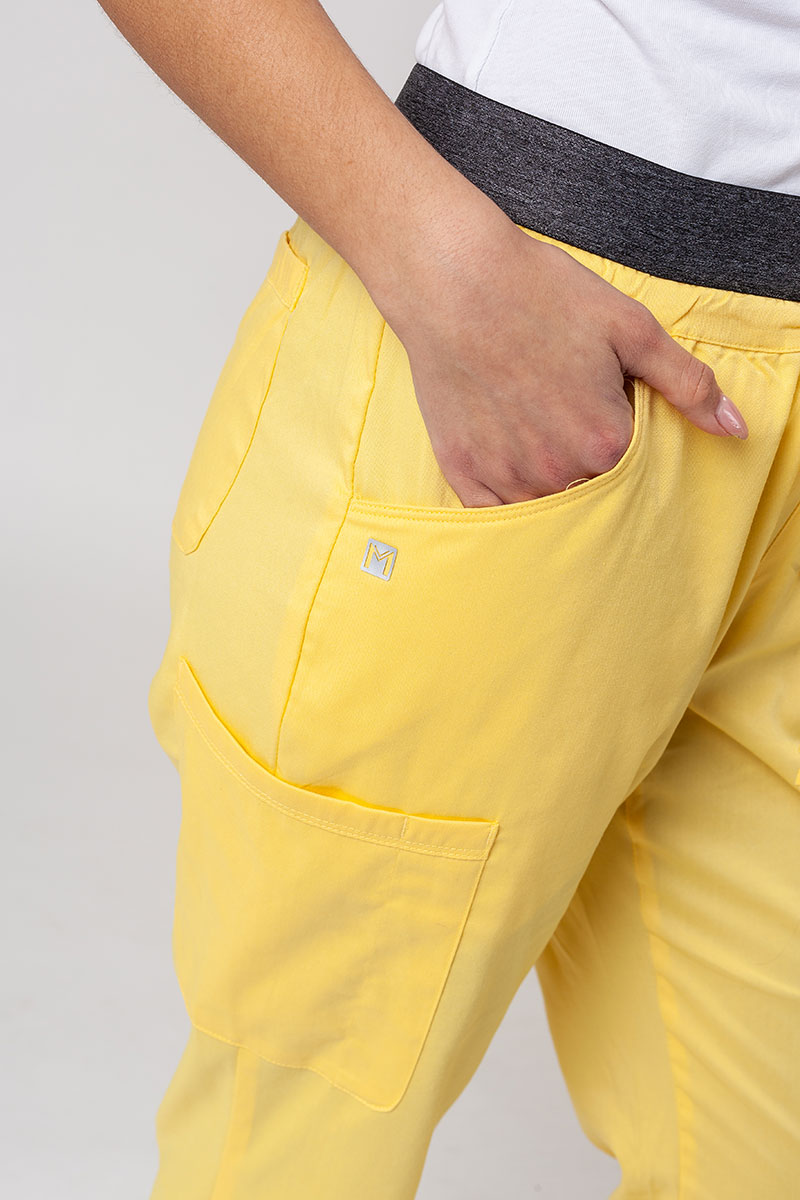 Spodnie medyczne damskie Maevn Matrix Contrast semi-jogger żółte-5