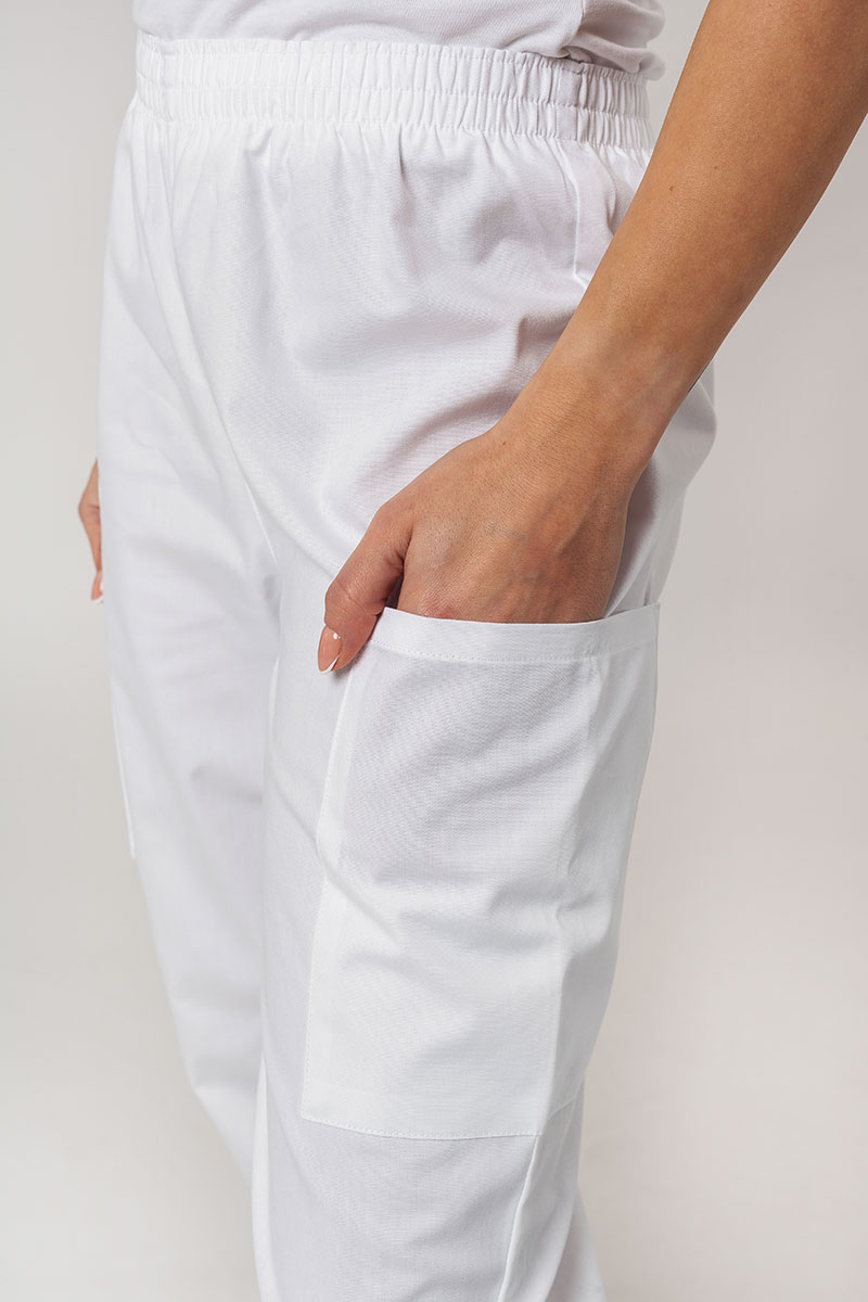Spodnie medyczne damskie Cherokee Originals Natural Rise białe-3