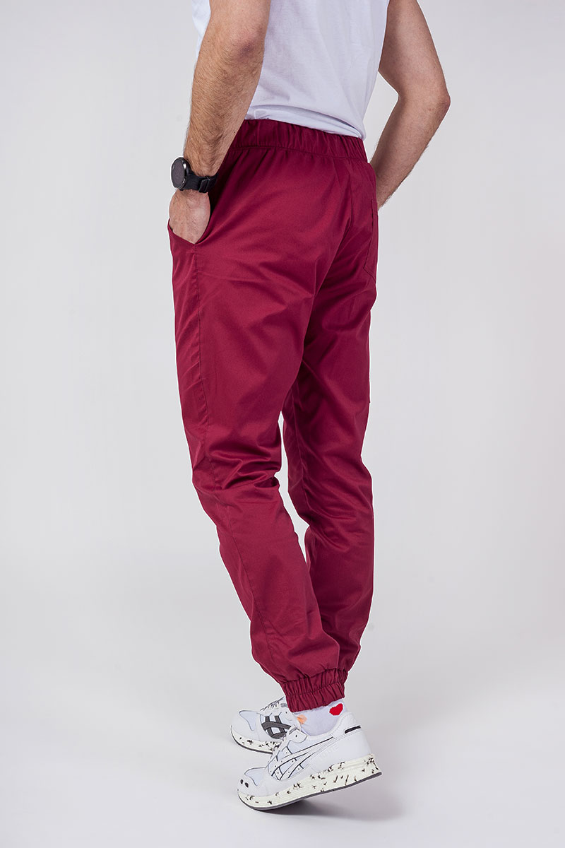 Spodnie medyczne męskie Sunrise Uniforms Active Flow jogger wiśniowe-1