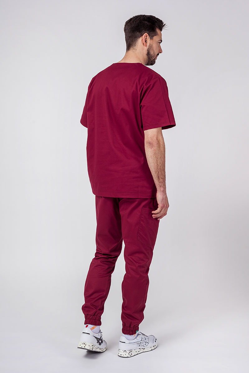 Bluza medyczna męska Sunrise Uniforms Active Flex wiśniowa-3