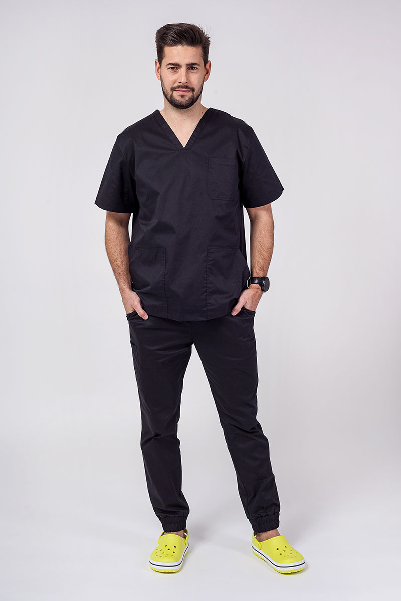 Bluza medyczna męska Sunrise Uniforms Active Flex czarna-1