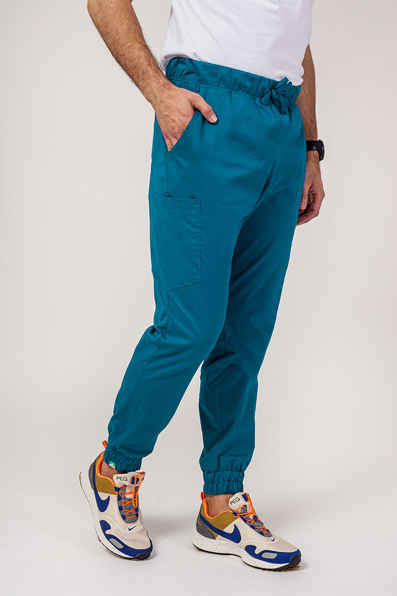 Komplet medyczny męski Sunrise Uniforms Active Men (bluza Flex, spodnie Flow jogger) karaibski błękit-7