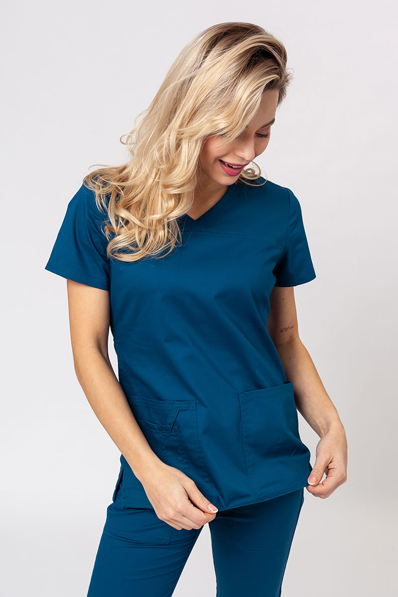 Komplet medyczny damski Cherokee Core Stretch (bluza Core, spodnie Mid Rise) karaibski błękit-2